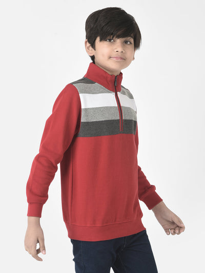  Red Half-Zip Sweatshirt