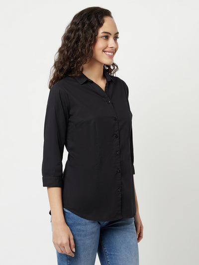 Black Shirt-Women Shirts-Crimsoune Club