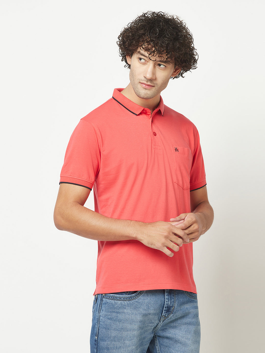  Plain Coral Polo T-Shirt