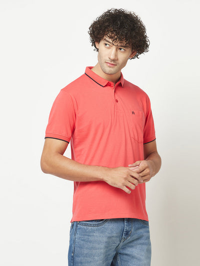  Plain Coral Polo T-Shirt