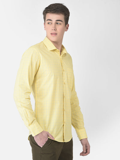  Lime Yellow Graph Checked Shirt