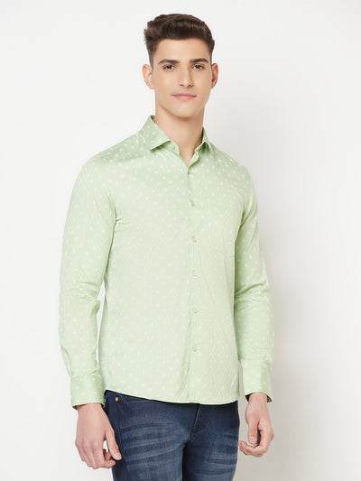 Green Printed Shirt - Men Shirts