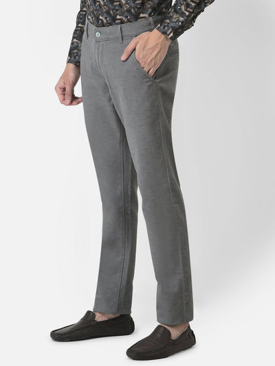 Melange Grey Trousers in Blended Cotton