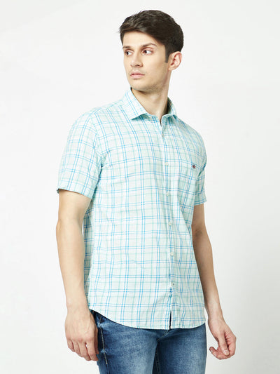  Pale Green Short-Sleeved Flannel