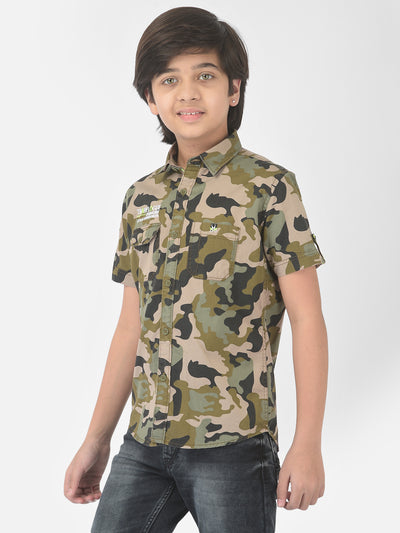 Olive Camouflage Shirt - Boys Shirts