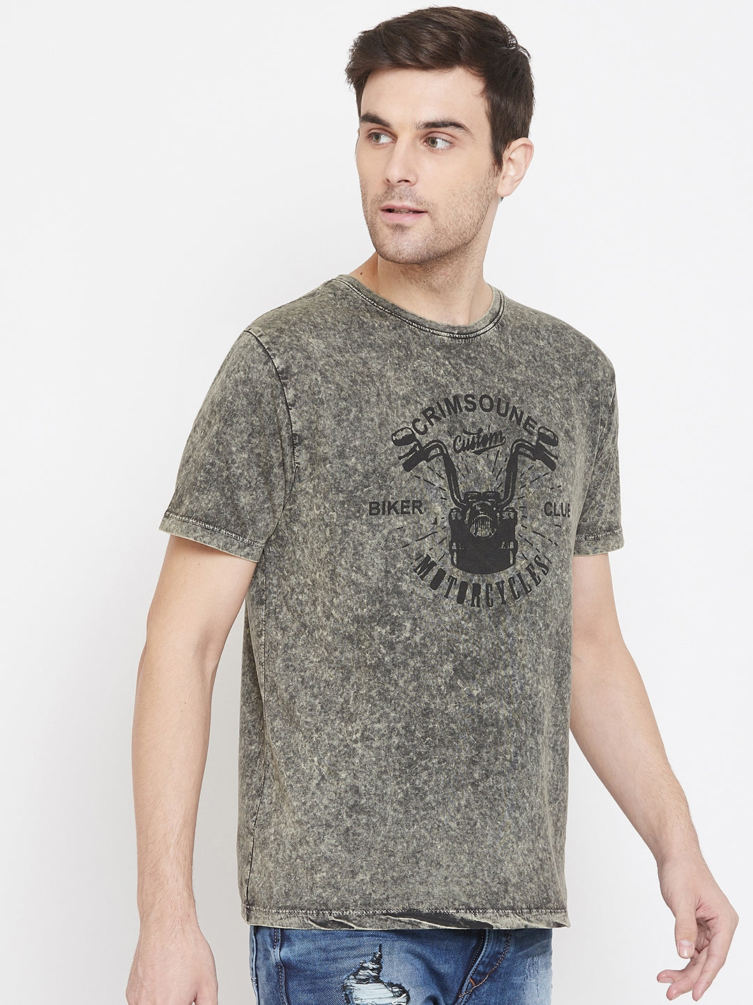 Olive Graphic Printed T-Shirt - Men T-Shirts