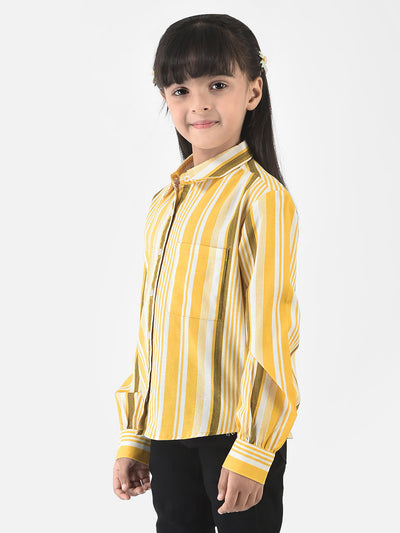 Yellow Shirt in Barcode Stripes