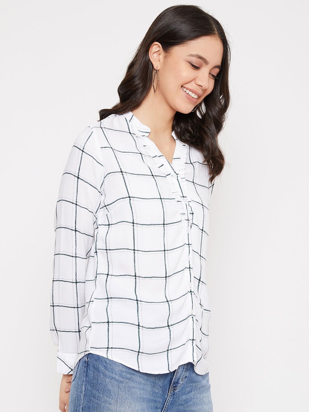 Checked Full Sleeves Casual Shirt - Women Shirts