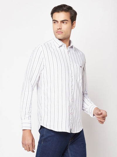  Striped White Cotton Shirt
