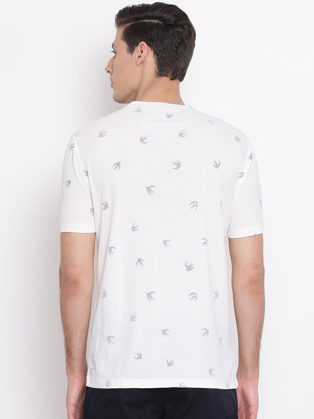 White Printed T-shirt - Men T-Shirts