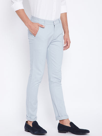 Blue Slim Fit Trousers - Men Trousers