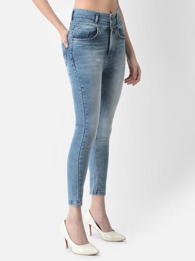  Light Blue High-Waisted Jeans