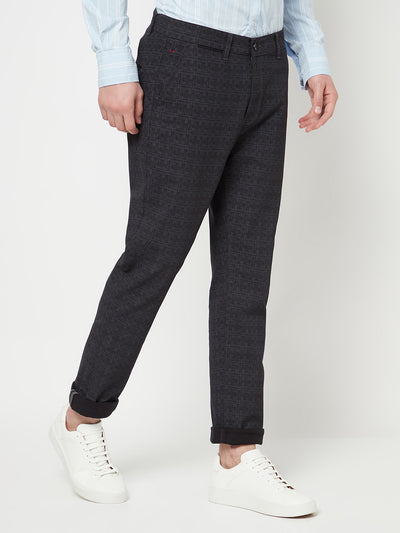 Black Checked Trousers - Men Trousers