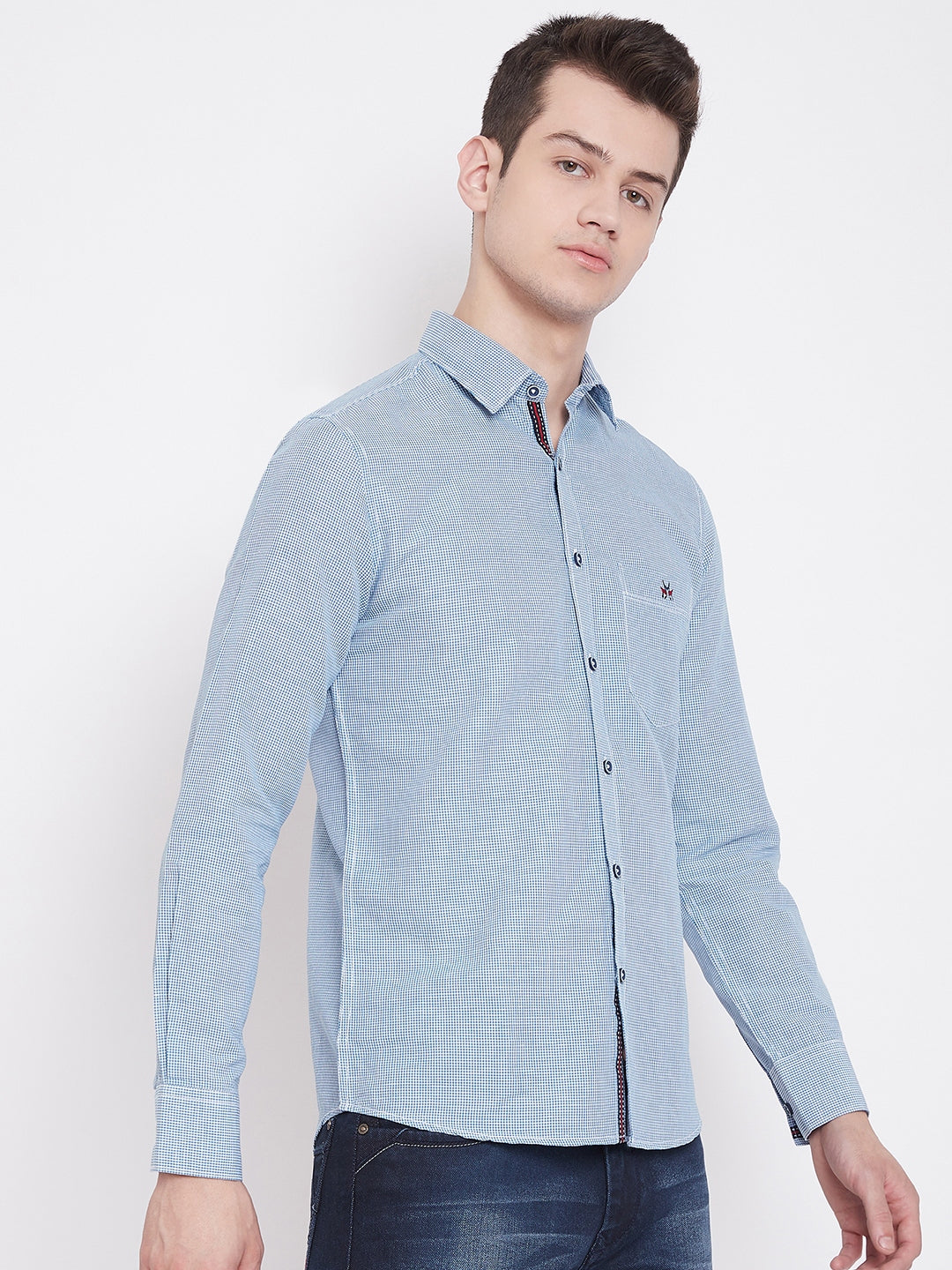 Checked Slim Fit Cotton Shirt - Men Shirts