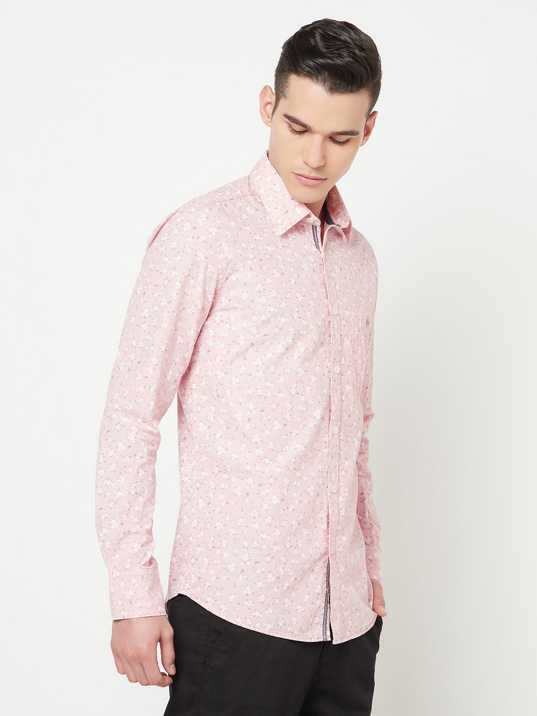 Pink Floral Printed Shirt - Men Shirts