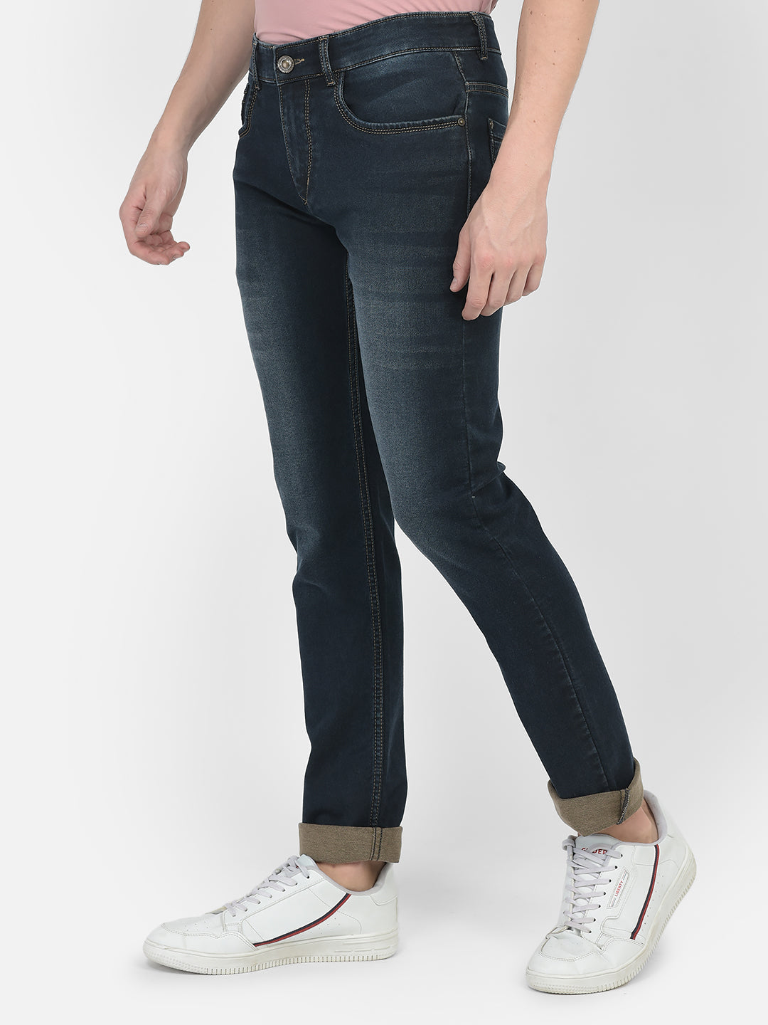  Slim-Fit Stone-Washed Jeans 