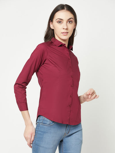  Maroon Slim Shirt