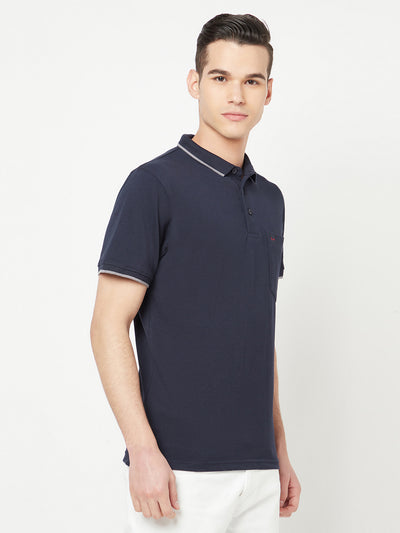 Navy Blue Polo T-Shirt - Men T-Shirts