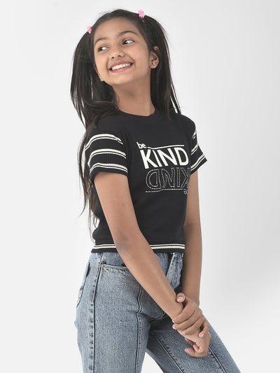  Black Kindness Cropped Top