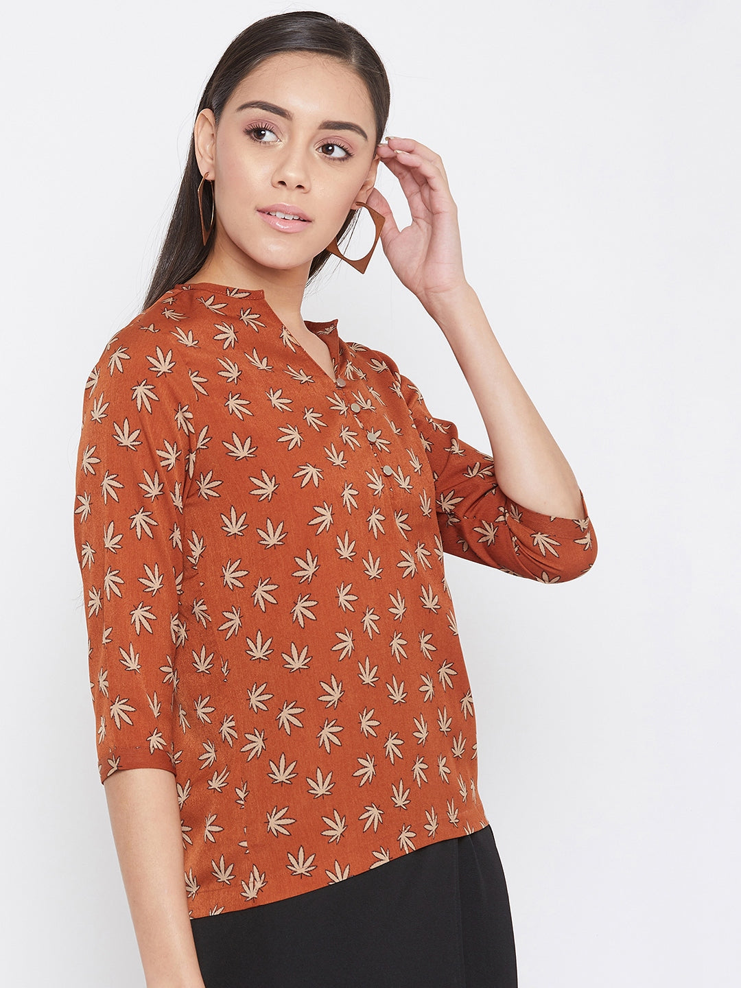 Orange Casual Top - Women Tops