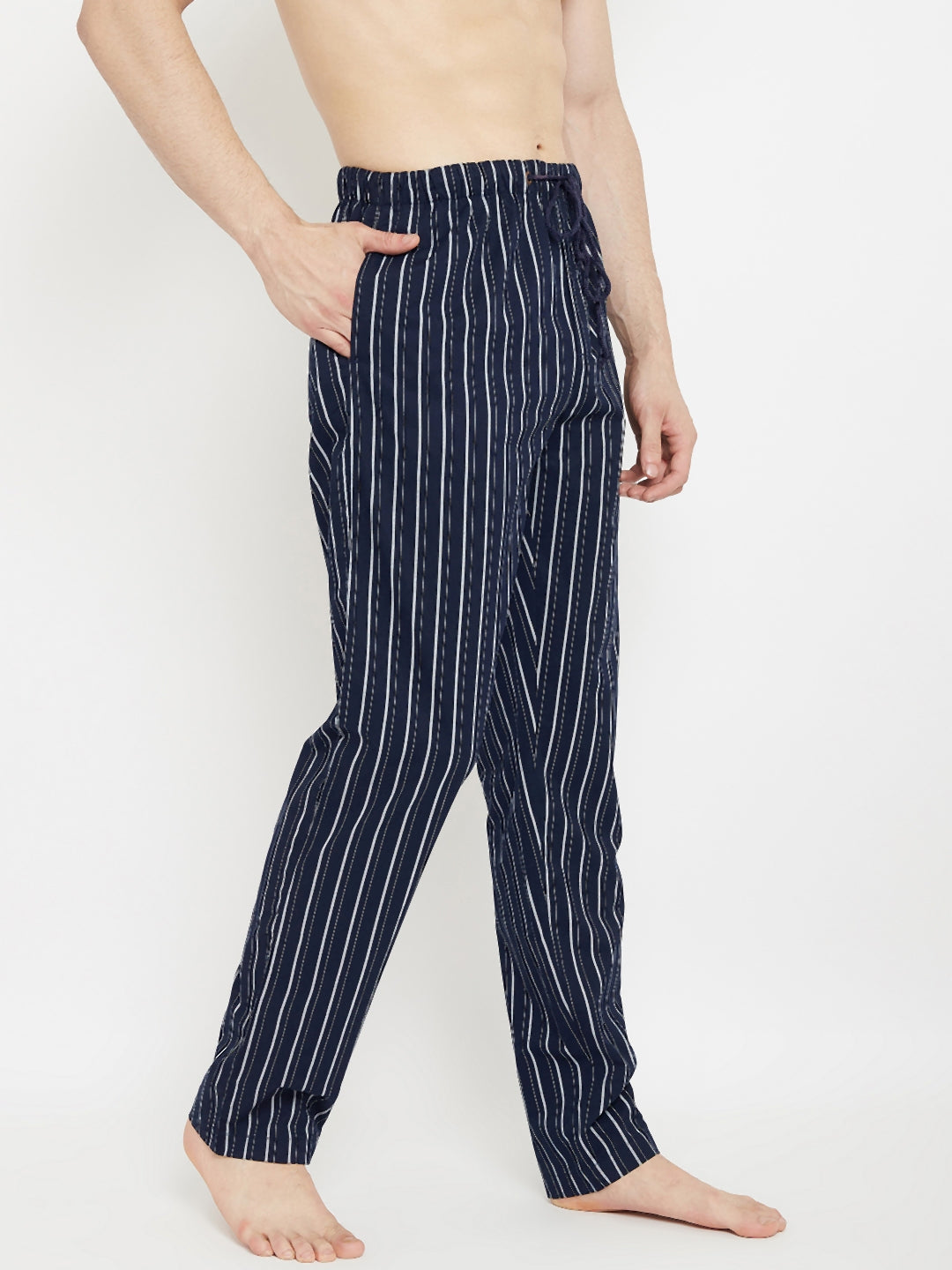 Blue Striped Straight Lounge Pants - Men Lounge Pants