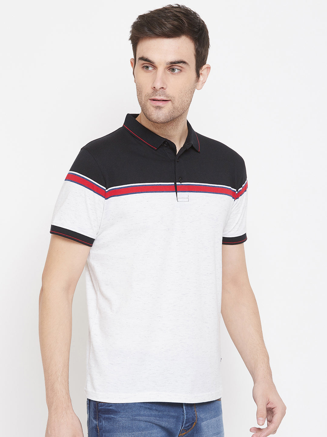 White Polo T-Shirt - Men T-Shirts