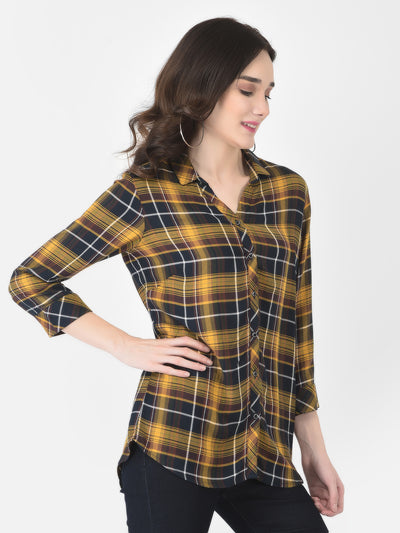 High-Low Checked Shirt - Women Shirts