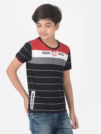 Multi-Color Colourblocked Round Neck T-shirt - Boys T-Shirts