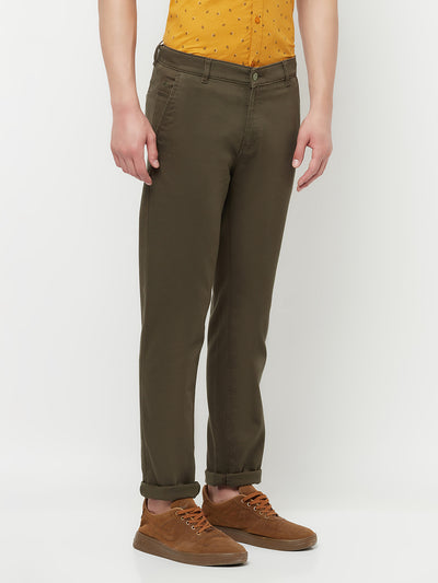 Olive Casual Trousers - Men Trousers