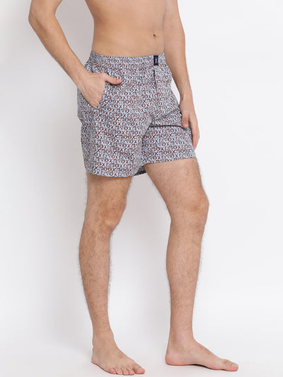 Grey Printed Boxer - Men Boxers