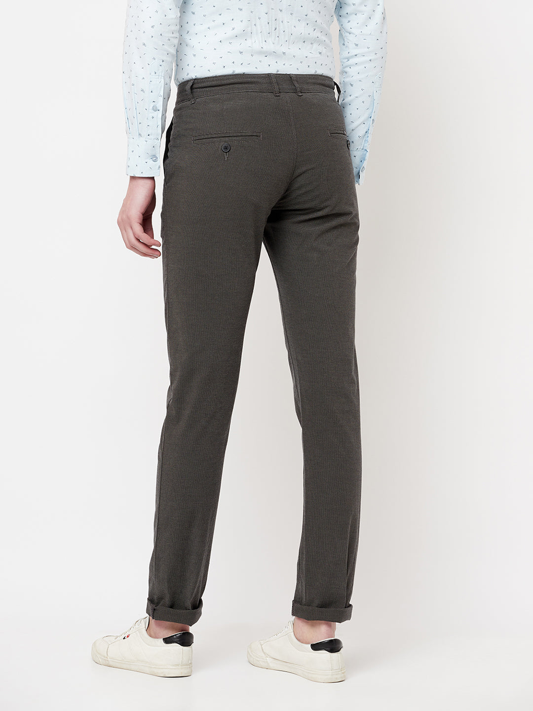 Olive Printed Trousers - Men Trousers