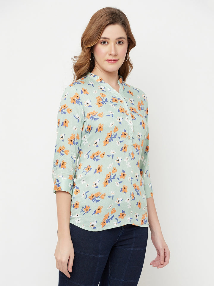 Green Floral Top - Women Tops