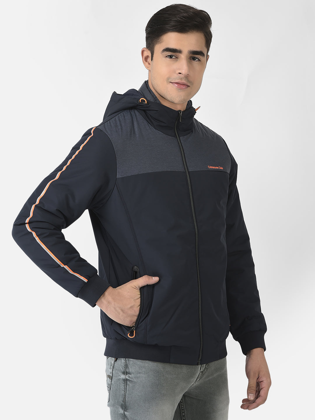  Navy Blue Jacket in Colour-Block 