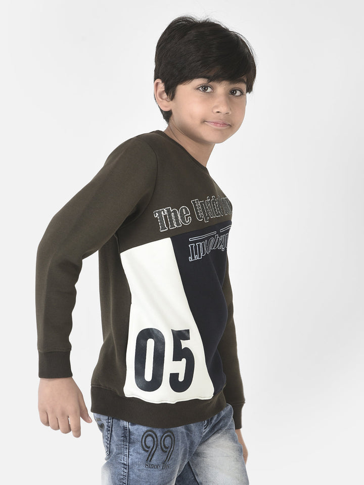  Olive Green Upside-Down Sweatshirt