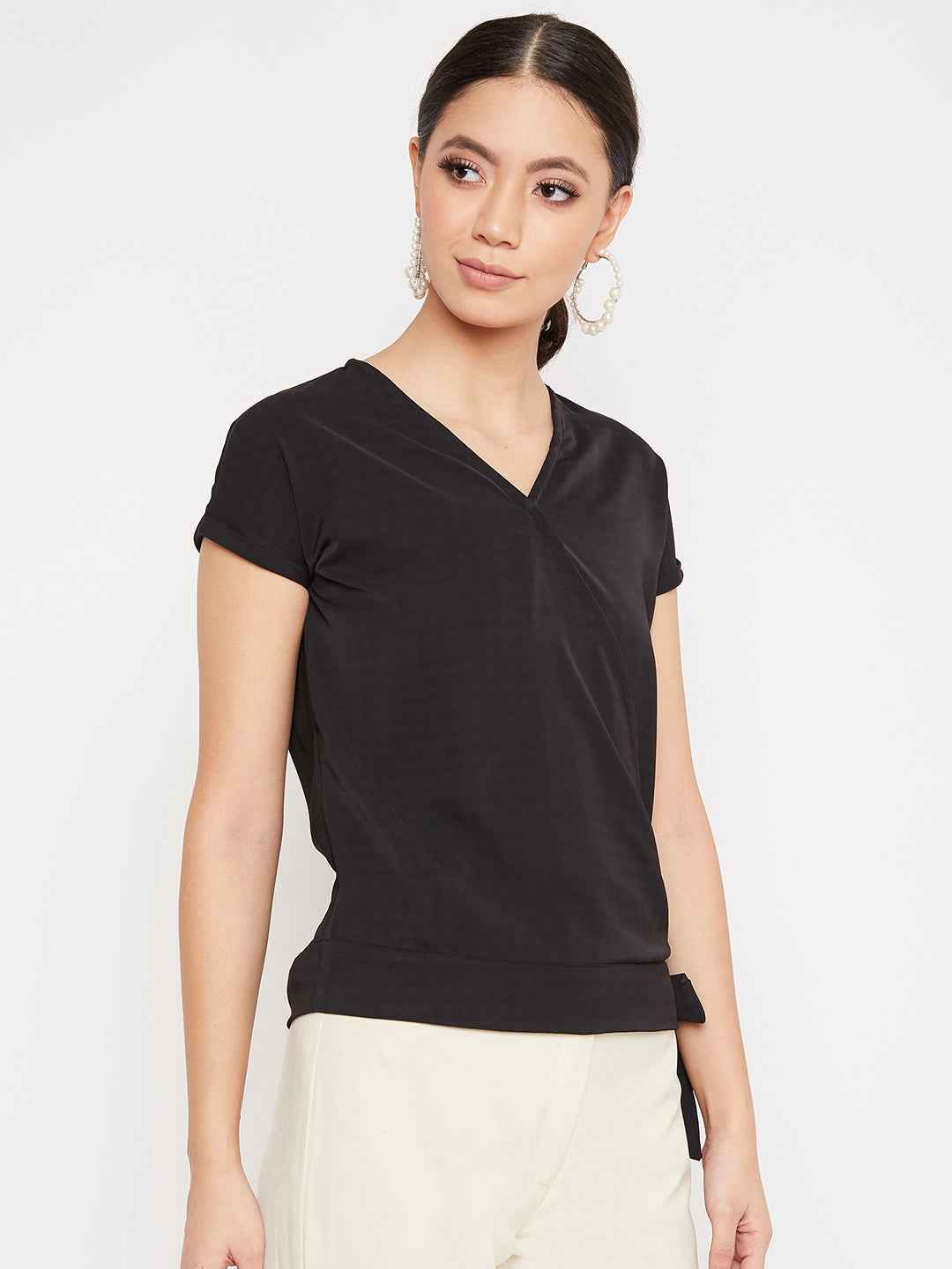 Checks V Neck Top