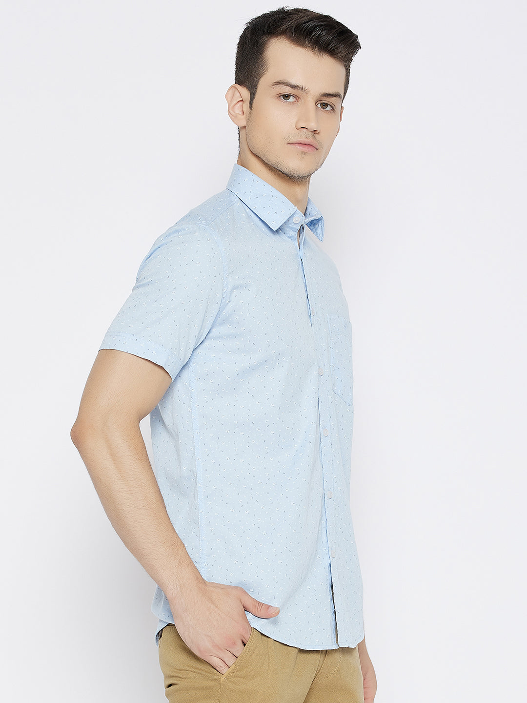 Blue Printed Slim Fit shirt - Men Shirts