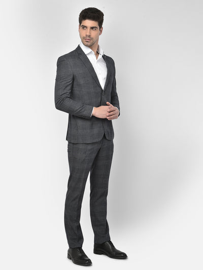 Grey Checked Suit - Men Suits
