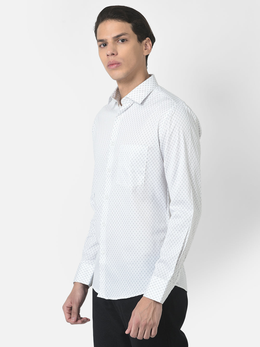 White Dot Print Shirt