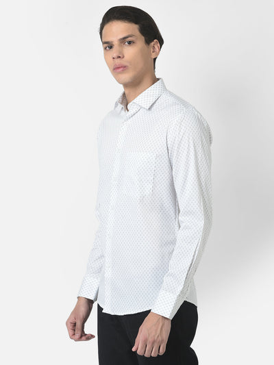 White Dot Print Shirt