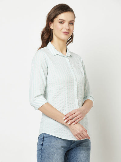  Light Green Striped Shirt