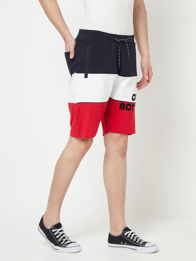 Multi Colourblocked Sports Shorts - Men Shorts