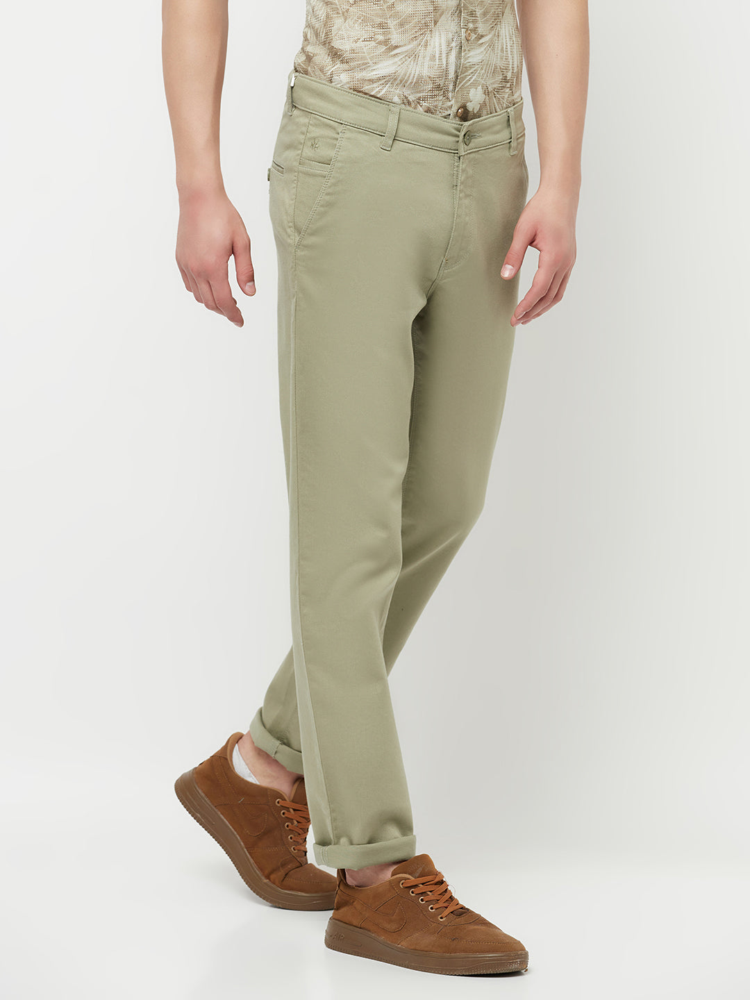 Olive Casual Trousers - Men Trousers