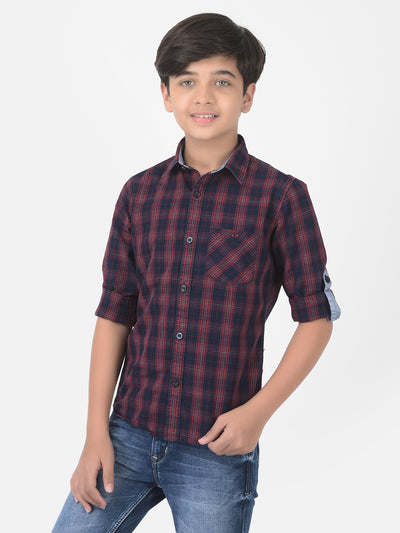 Maroon Checked Shirt - Boys Shirts