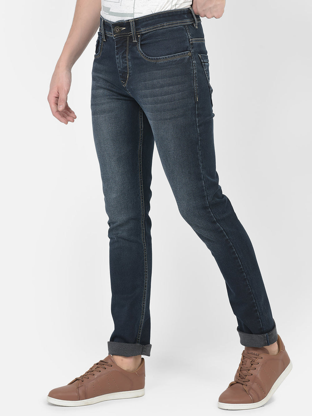  Blue Light Stone-Wash Jeans