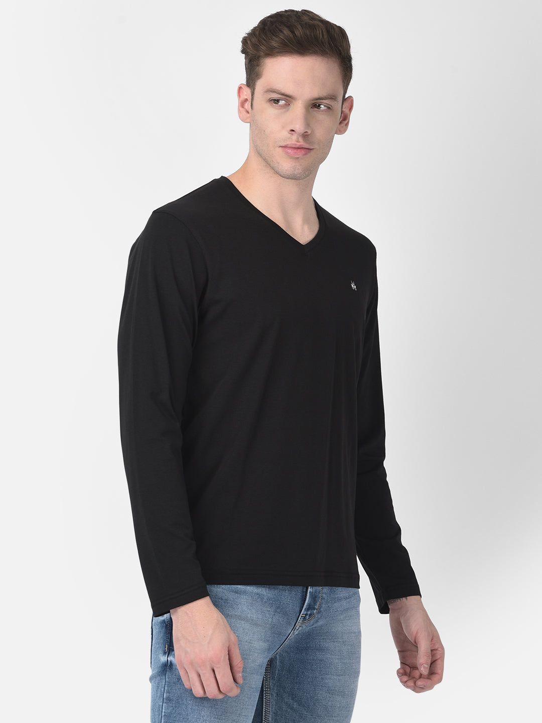 Long-Sleeved Black T-Shirt-Men T-Shirts-Crimsoune Club