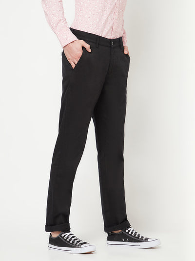 Black Casual Trousers - Men Trousers