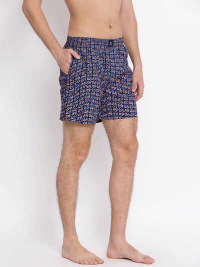 Blue Printed Boxer - Men Boxers