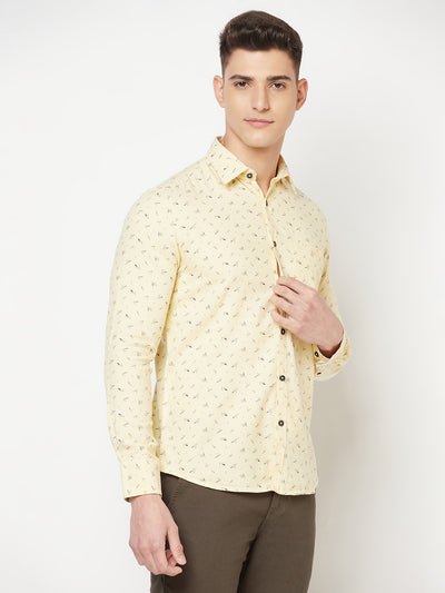Yellow Floral Shirt - Men Shirts