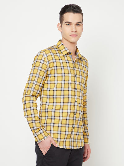 Mustard Checked Shirt - Men Shirts