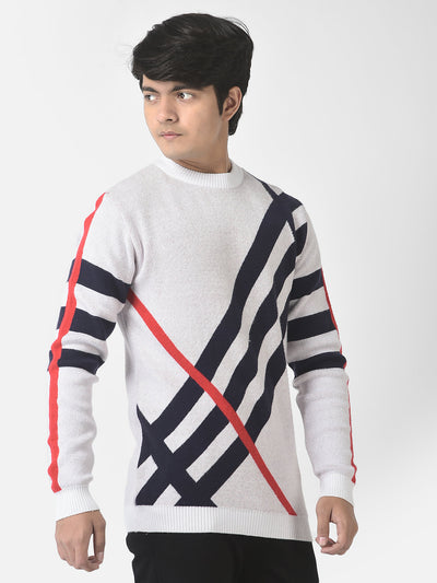  Off-White Graphic Striped Sweater